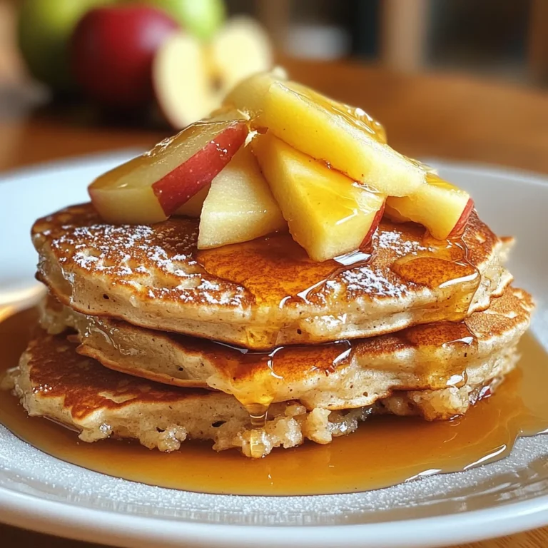 Apfelpfannkuchen mit Haferflocken ohne Mehl zum Frühstück