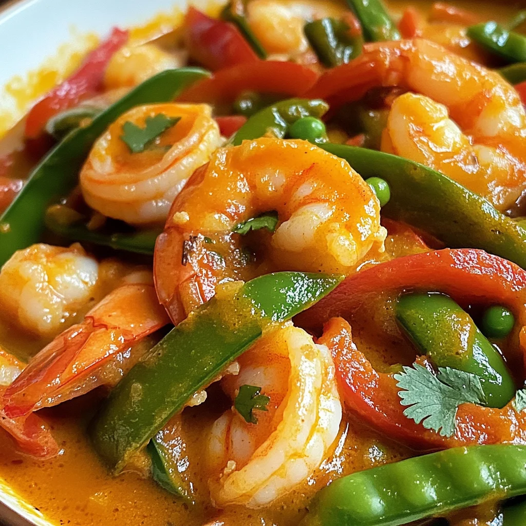Garnelencurry mit Zuckerschoten