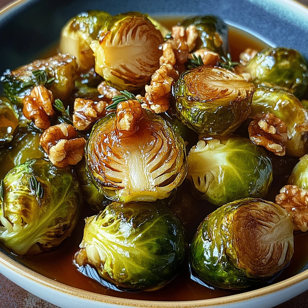Gerösteter Rosenkohl mit Walnüssen und Honig