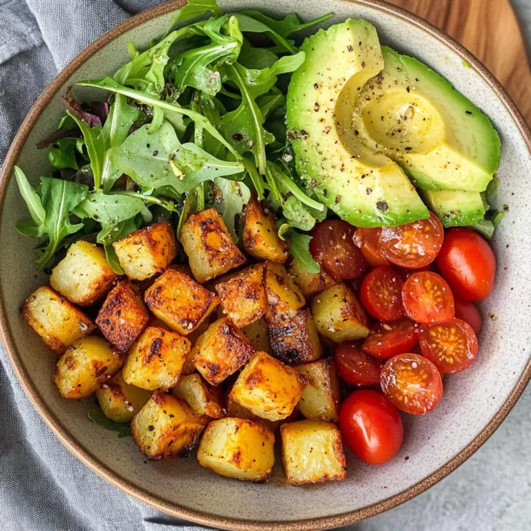 Knusprige Ofenkartoffeln mit Salat (einfaches Bowl Rezept)