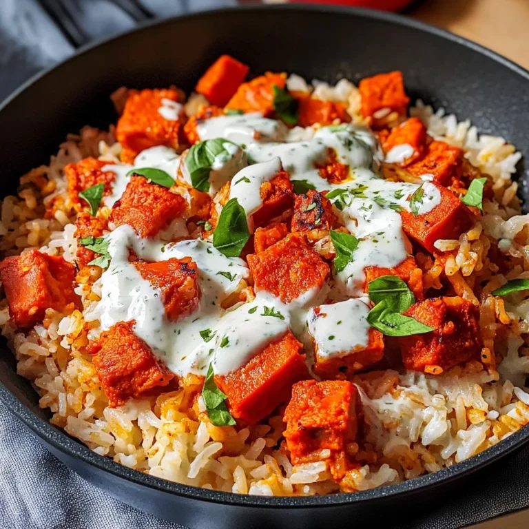 Paprika-Reis-Pfanne mit Joghurtsoße