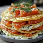 Pfannkuchen-Torte mit Lachs