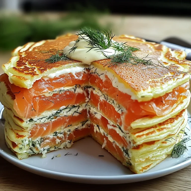 Pfannkuchen-Torte mit Lachs