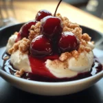 Zimtcreme mit Kirschsoße und Amaretti