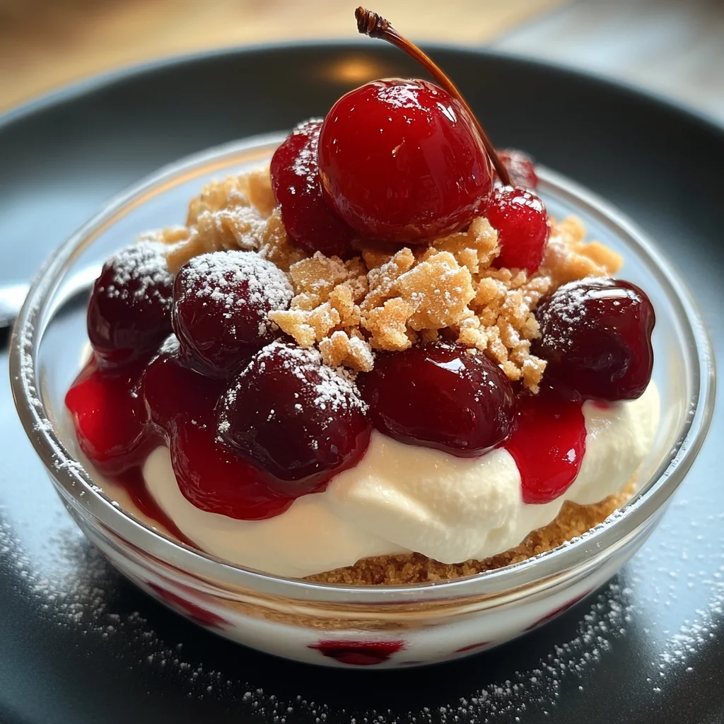 Zimtcreme mit Kirschsoße und Amaretti